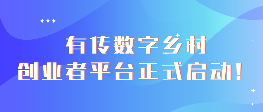 有传数字乡村创业者平台正式启动！